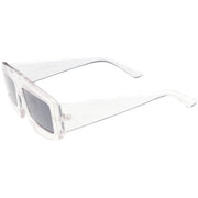 zeroUV Futuristic Retro Rectangle Block Flat Lens Sunglasses C752 Sunglasses
