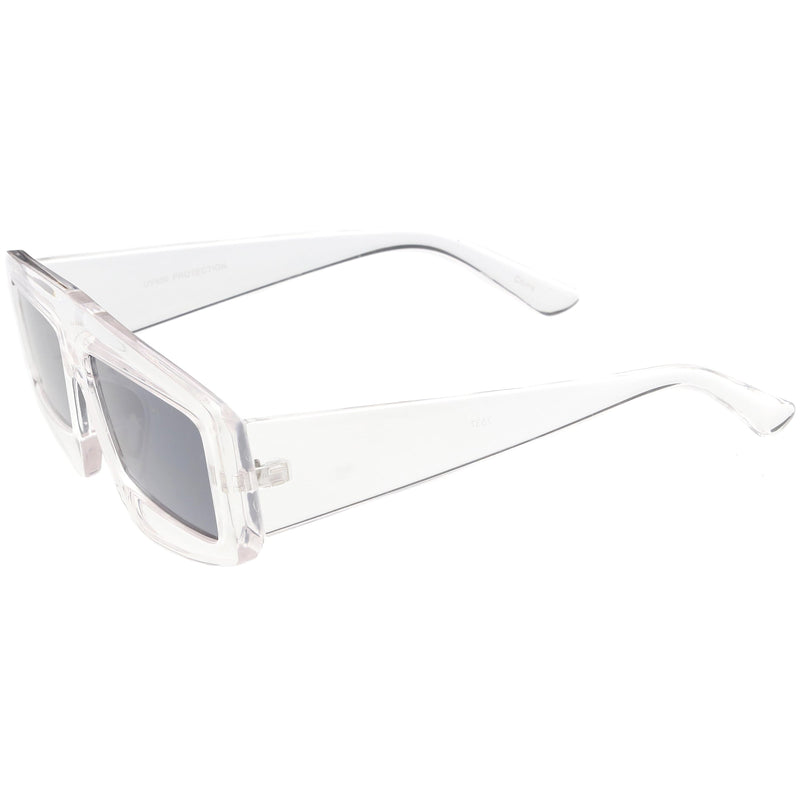 zeroUV Futuristic Retro Rectangle Block Flat Lens Sunglasses C752 Sunglasses