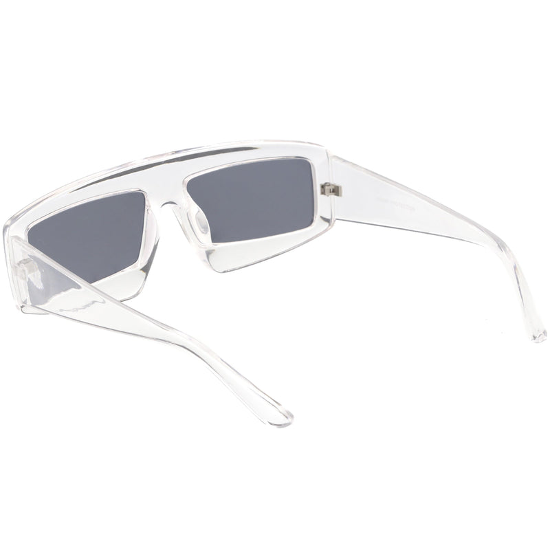 zeroUV Futuristic Retro Rectangle Block Flat Lens Sunglasses C752 Sunglasses