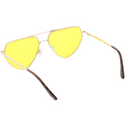 zeroUV Retro Oversize Color Tone Flat Top Aviator Sunglasses C755 Sunglasses