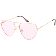 zeroUV Retro Oversize Color Tone Flat Top Aviator Sunglasses C755 Sunglasses