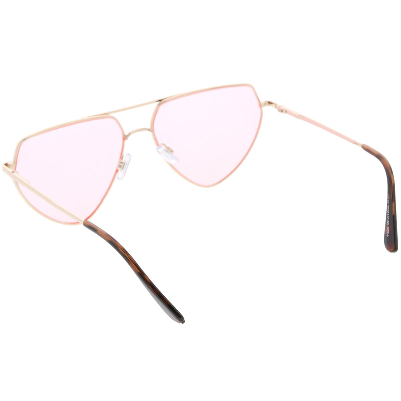 zeroUV Retro Oversize Color Tone Flat Top Aviator Sunglasses C755 Sunglasses
