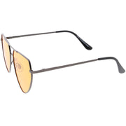 zeroUV Retro Oversize Color Tone Flat Top Aviator Sunglasses C755 Sunglasses