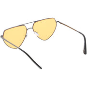 zeroUV Retro Oversize Color Tone Flat Top Aviator Sunglasses C755 Sunglasses
