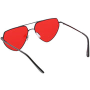 zeroUV Retro Oversize Color Tone Flat Top Aviator Sunglasses C755 Sunglasses