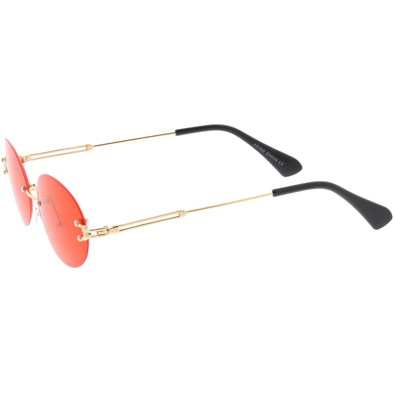zeroUV Retro Small Round Oval Color Tone Rimless Sunglasses C757 Sunglasses