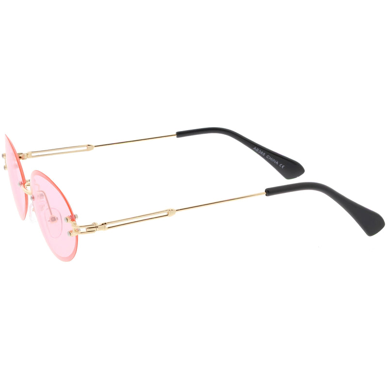 zeroUV Retro Small Round Oval Color Tone Rimless Sunglasses C757 Sunglasses