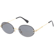 zeroUV Retro Small Round Oval Color Tone Rimless Sunglasses C757 Sunglasses