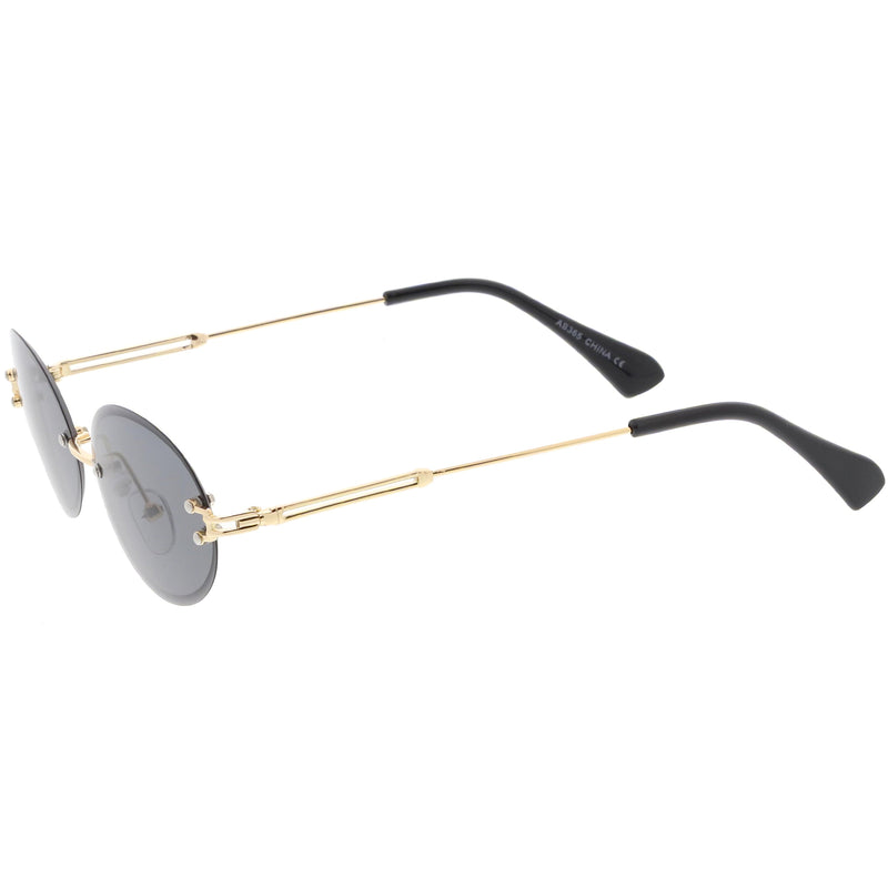 zeroUV Retro Small Round Oval Color Tone Rimless Sunglasses C757 Sunglasses