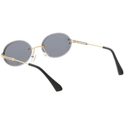 zeroUV Retro Small Round Oval Color Tone Rimless Sunglasses C757 Sunglasses