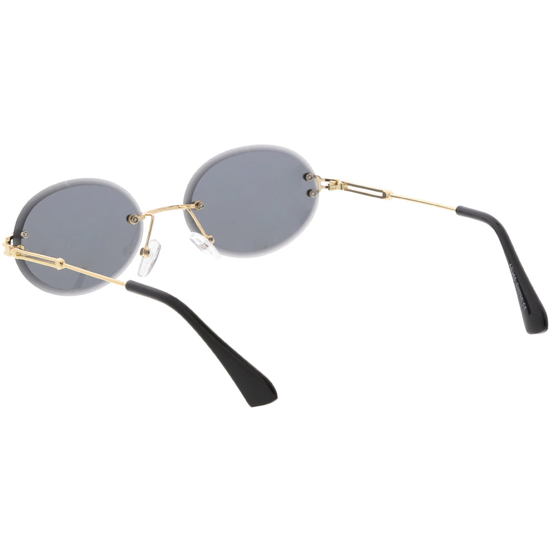 zeroUV Retro Small Round Oval Color Tone Rimless Sunglasses C757 Sunglasses