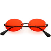 zeroUV Retro Small Round Oval Color Tone Rimless Sunglasses C757 Sunglasses