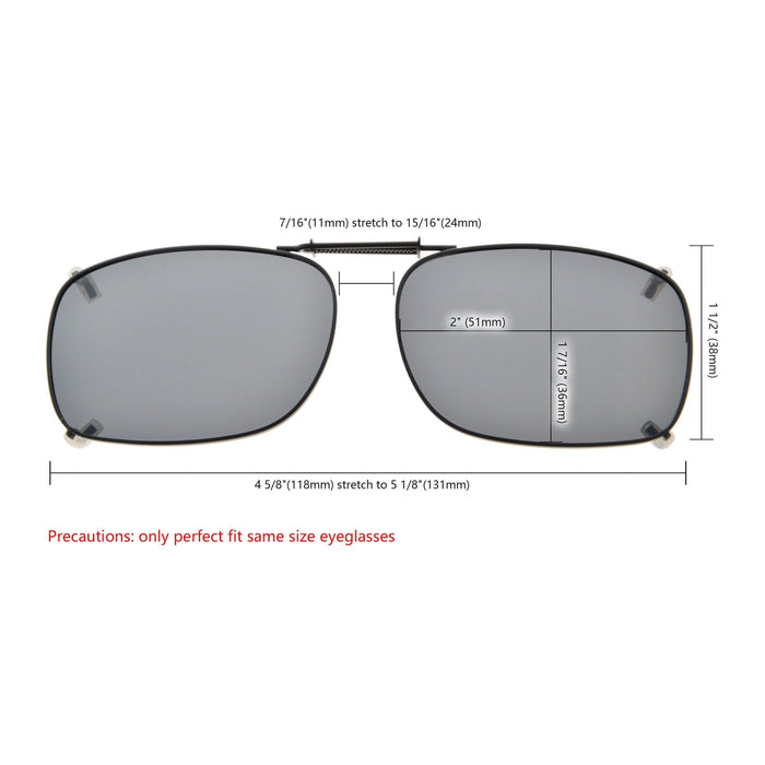 Eyekeeper.Com - Metal Frame Polarized Lens Clip On Sunglasses C75(51Mmx36Mm)