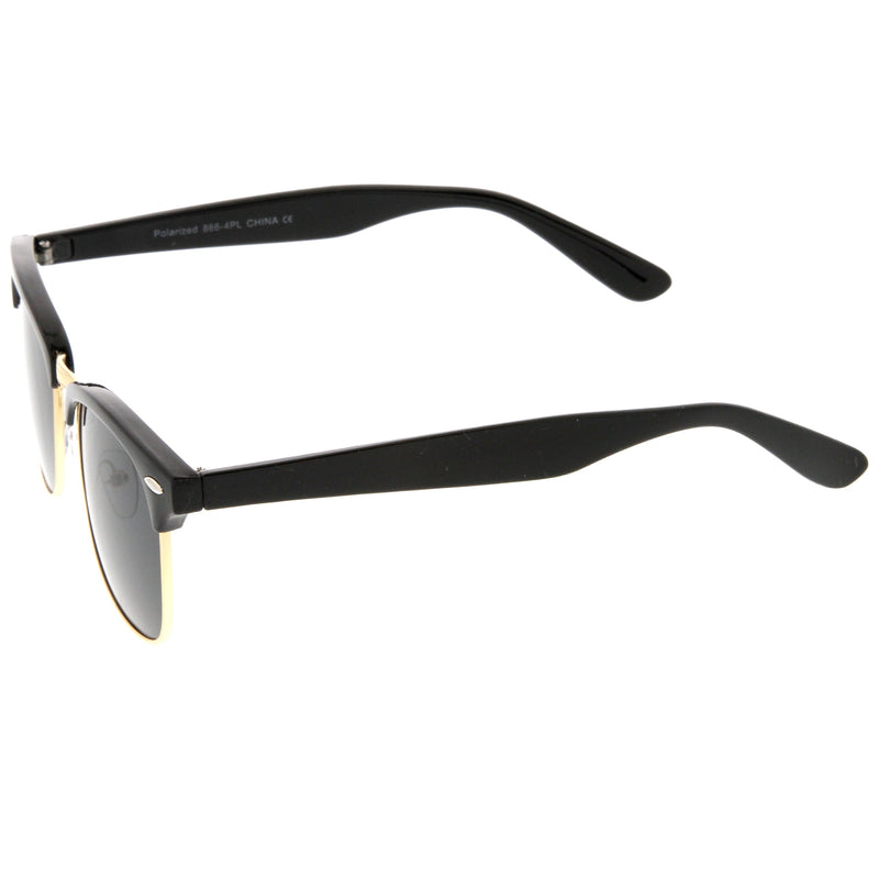 zeroUV Polarized Horn Rimmed Semi Rimless Sunglasses Square Lens C773 Sunglasses