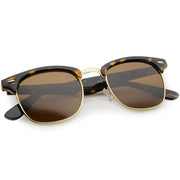 zeroUV Polarized Horn Rimmed Semi Rimless Sunglasses Square Lens C773 Sunglasses