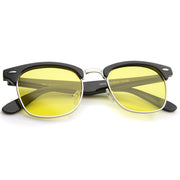 zeroUV Polarized Horn Rimmed Semi Rimless Sunglasses Square Lens C773 Sunglasses