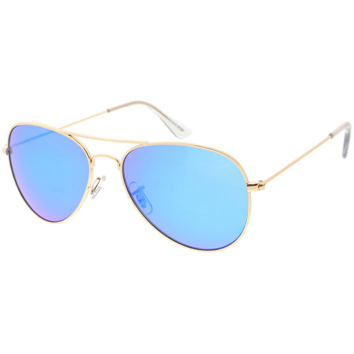 zeroUV Classic Metal Colored Mirror Lens Aviator Sunglasses C775 Sunglasses