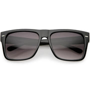 zeroUV Retro Square Neutral Colored Lens Horn Rimmed Sunglasses C785 Sunglasses