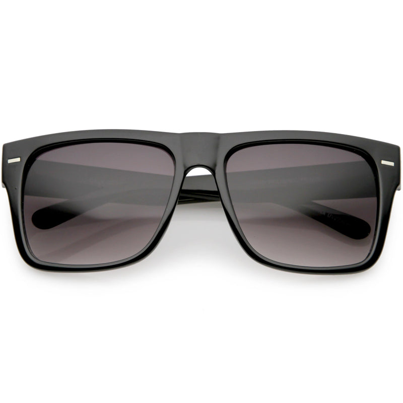 zeroUV Retro Square Neutral Colored Lens Horn Rimmed Sunglasses C785 Sunglasses