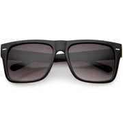 zeroUV Retro Square Neutral Colored Lens Horn Rimmed Sunglasses C785 Sunglasses