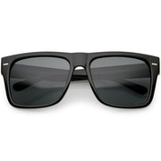 zeroUV Retro Square Neutral Colored Lens Horn Rimmed Sunglasses C785 Sunglasses