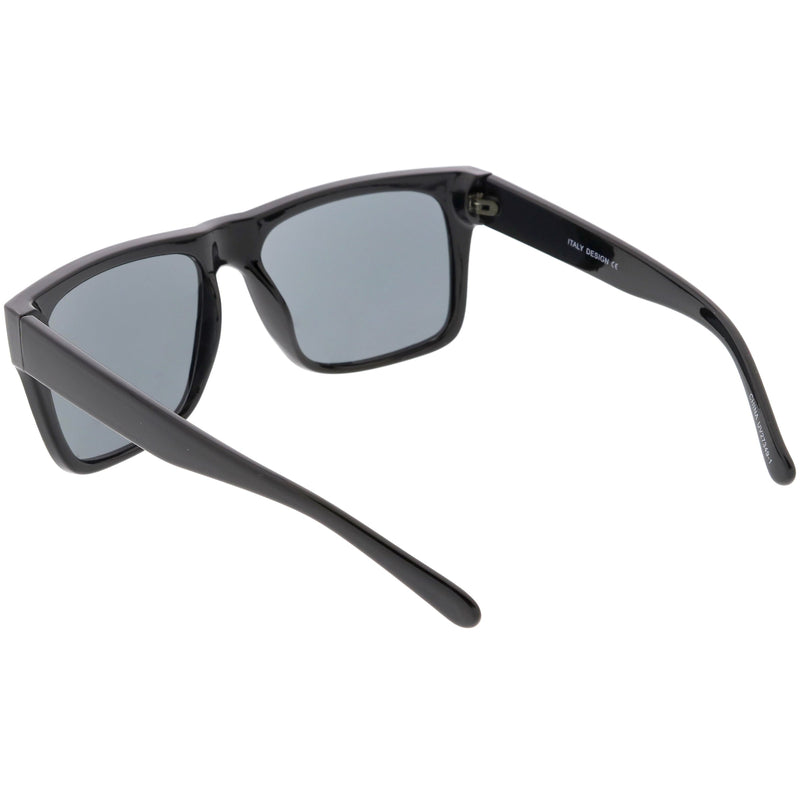 zeroUV Retro Square Neutral Colored Lens Horn Rimmed Sunglasses C785 Sunglasses