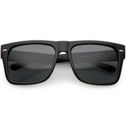 zeroUV Retro Square Neutral Colored Lens Horn Rimmed Sunglasses C785 Sunglasses