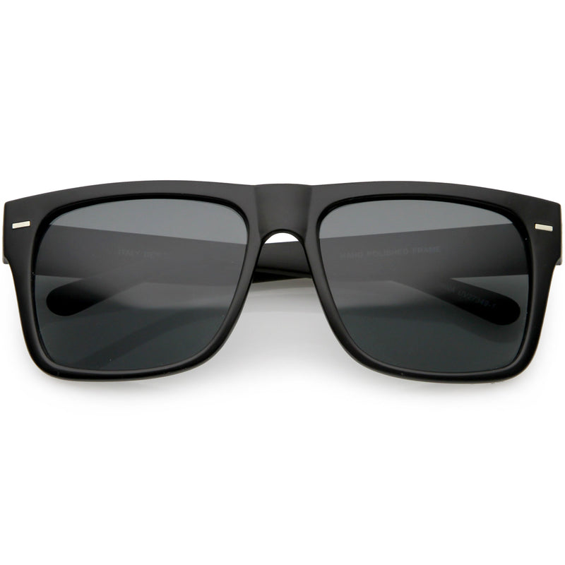 zeroUV Retro Square Neutral Colored Lens Horn Rimmed Sunglasses C785 Sunglasses