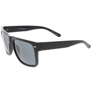 zeroUV Retro Square Neutral Colored Lens Horn Rimmed Sunglasses C785 Sunglasses