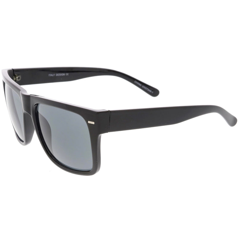 zeroUV Retro Square Neutral Colored Lens Horn Rimmed Sunglasses C785 Sunglasses