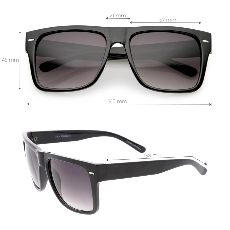 zeroUV Retro Square Neutral Colored Lens Horn Rimmed Sunglasses C785 Sunglasses
