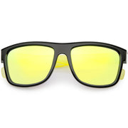 zeroUV Radical Retro Skater Horned Rim Flash Mirrored Sunglasses C787 Sunglasses