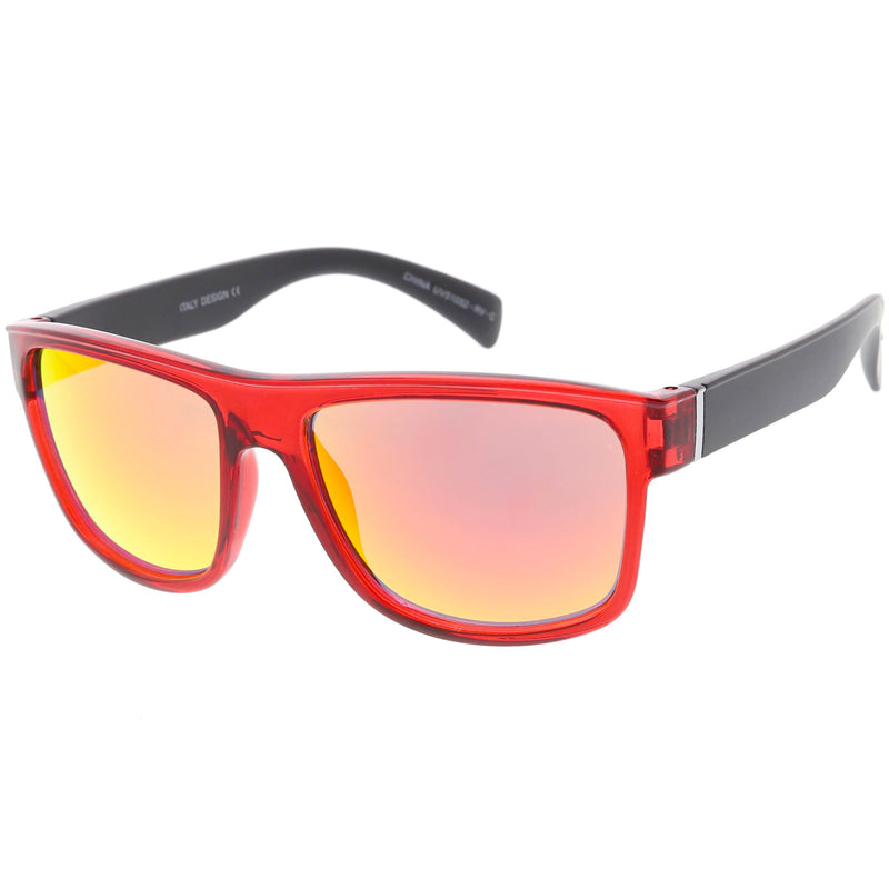 zeroUV Radical Retro Skater Horned Rim Flash Mirrored Sunglasses C787 Sunglasses