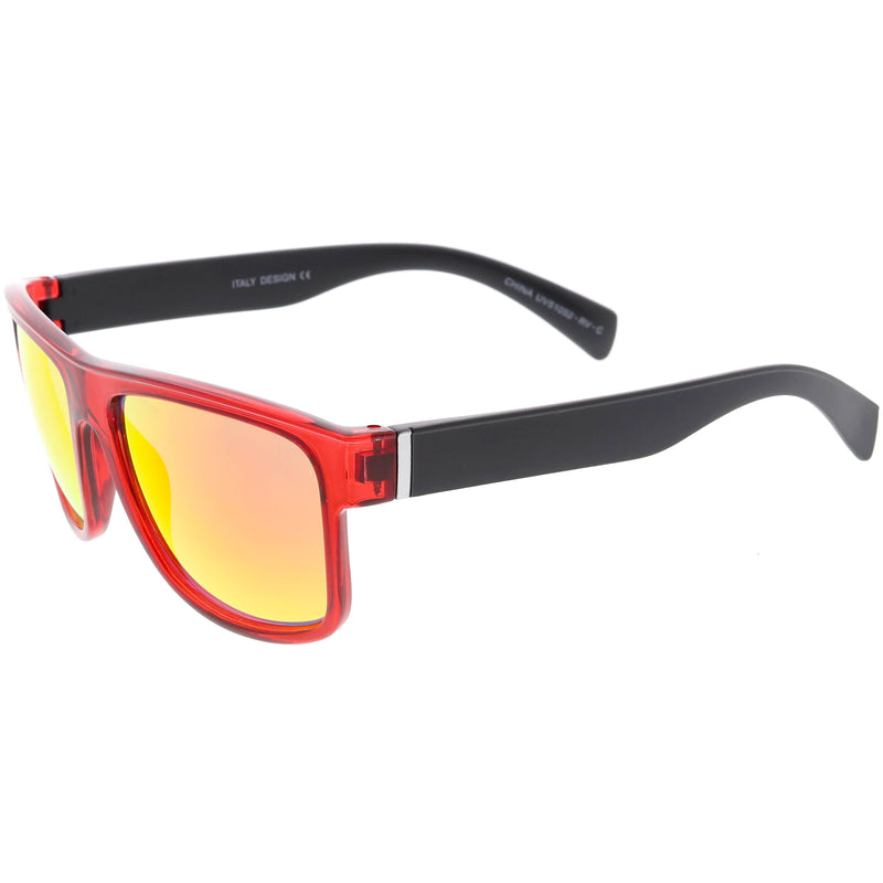 zeroUV Radical Retro Skater Horned Rim Flash Mirrored Sunglasses C787 Sunglasses