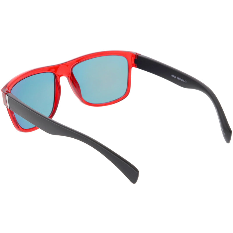 zeroUV Radical Retro Skater Horned Rim Flash Mirrored Sunglasses C787 Sunglasses