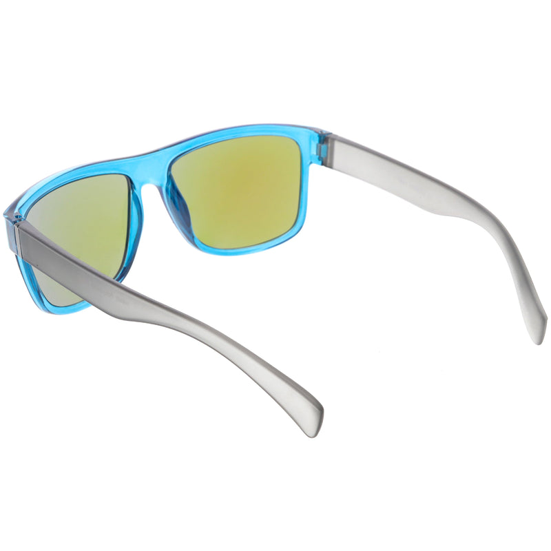 zeroUV Radical Retro Skater Horned Rim Flash Mirrored Sunglasses C787 Sunglasses