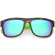 zeroUV Radical Retro Skater Horned Rim Flash Mirrored Sunglasses C787 Sunglasses