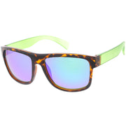 zeroUV Radical Retro Skater Horned Rim Flash Mirrored Sunglasses C787 Sunglasses