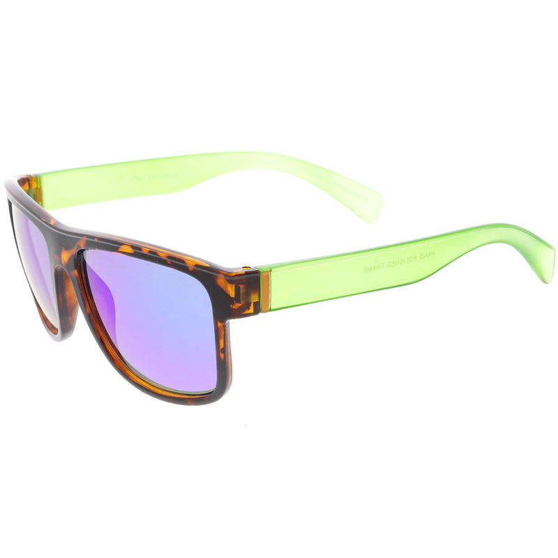 zeroUV Radical Retro Skater Horned Rim Flash Mirrored Sunglasses C787 Sunglasses
