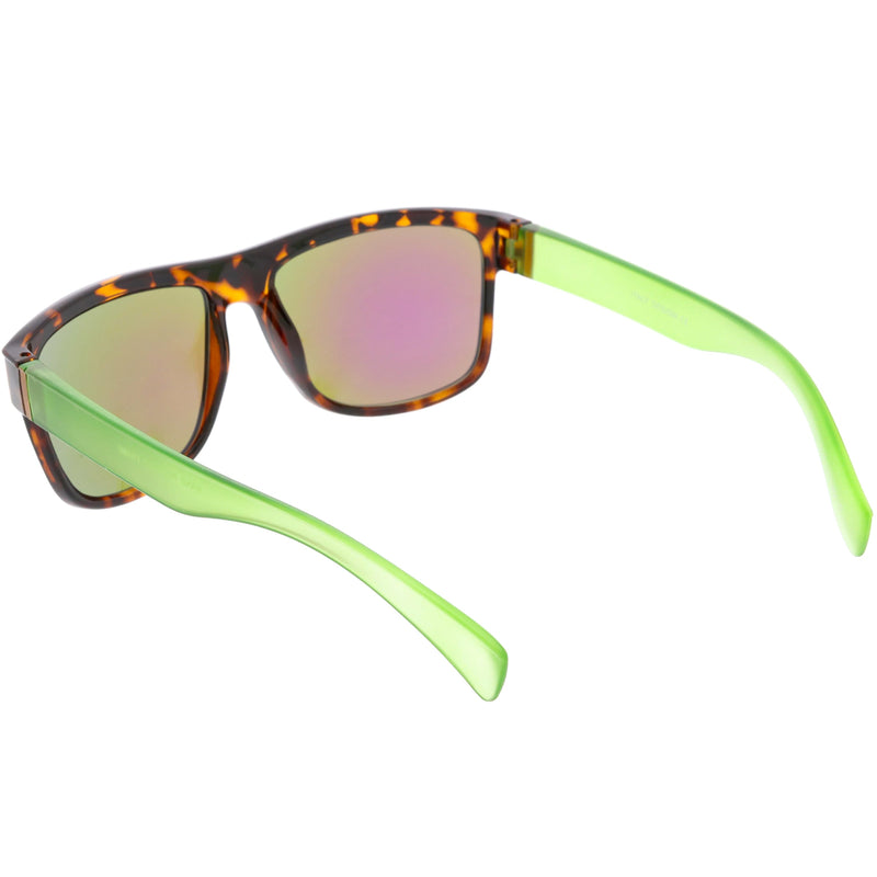 zeroUV Radical Retro Skater Horned Rim Flash Mirrored Sunglasses C787 Sunglasses
