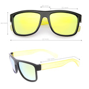 zeroUV Radical Retro Skater Horned Rim Flash Mirrored Sunglasses C787 Sunglasses