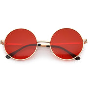 zeroUV Retro Hippie Round Color Tone Metal Sunglasses 9892 Sunglasses