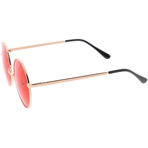 zeroUV Retro Hippie Round Color Tone Metal Sunglasses 9892 Sunglasses