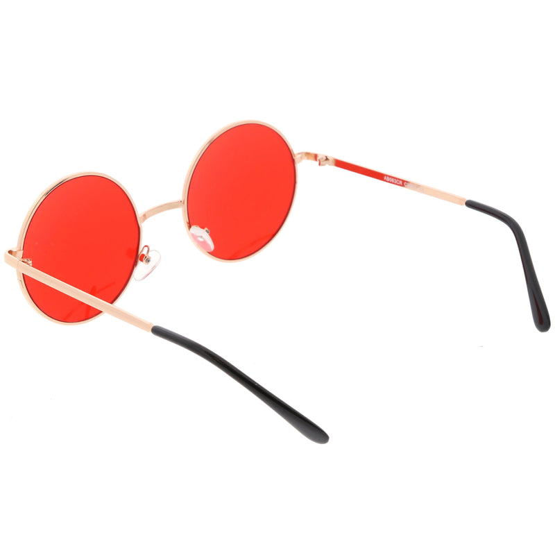 zeroUV Retro Hippie Round Color Tone Metal Sunglasses 9892 Sunglasses