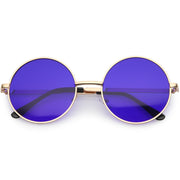 zeroUV Retro Hippie Round Color Tone Metal Sunglasses 9892 Sunglasses