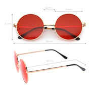 zeroUV Retro Hippie Round Color Tone Metal Sunglasses 9892 Sunglasses