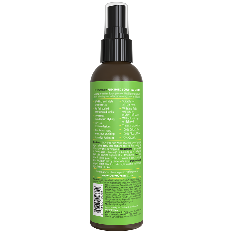DermOrganic Official Shop Sculpting Spray Flex-Hold Alcohol-Free Styling