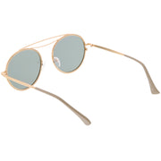 zeroUV Retro Polarized Round Metal Aviator Mirrored Lens Sunglasses C821 Sunglasses