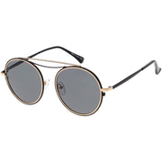zeroUV Retro Polarized Round Metal Aviator Mirrored Lens Sunglasses C821 Sunglasses