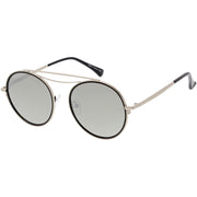 zeroUV Retro Polarized Round Metal Aviator Mirrored Lens Sunglasses C821 Sunglasses